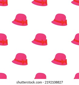 Woman hat pattern seamless background texture repeat wallpaper geometric vector