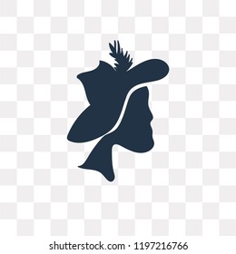 Woman with Hat vector icon isolated on transparent background, Woman with Hat transparency concept can be used web and mobile