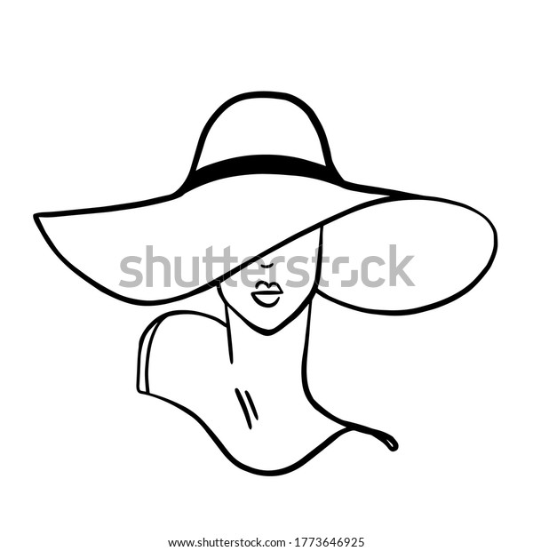 Woman Hat Vector One Line Art Stock Vector (Royalty Free) 1773646925