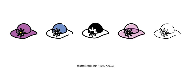 icono de tipo vector de sombrero de mujer