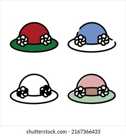 icono de tipo vector de sombrero de mujer