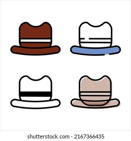 woman hat vector type icon