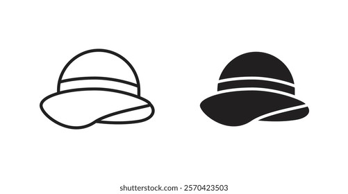 Woman hat vector web icons set