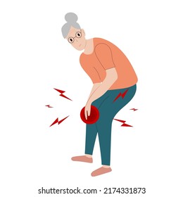 217 Old woman knee pain Stock Illustrations, Images & Vectors ...