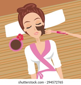 Woman having beauty treatments in the spa salon