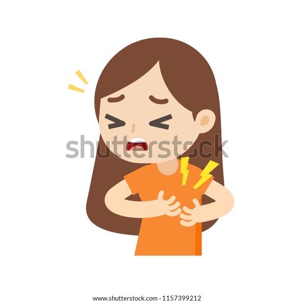 Woman Having Heart Attack Chest Pain Stock Vector (Royalty Free) 1157399212