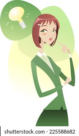 woman having an idea illustration