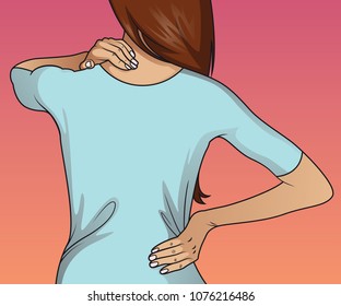 Woman having pain in her back