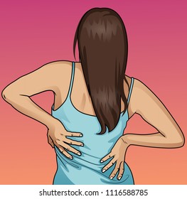 Woman having pain in her back