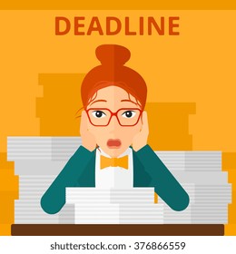 Woman having problem with deadline.