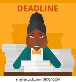 Woman having problem with deadline.