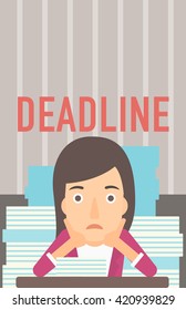 Woman having problem with deadline.