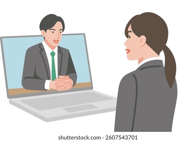 Woman having a remote interview