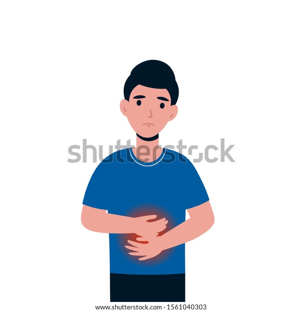 Woman Having Stomach Ache Flat Cartoon เวกเตอรสตอก ปลอดคาลขสทธ Shutterstock