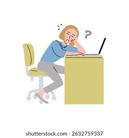 Woman having trouble with computer work