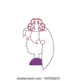 woman head and brain icon