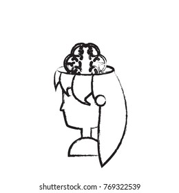 woman head and brain icon