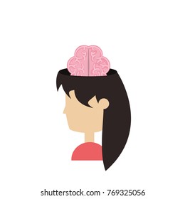 woman head and brain icon