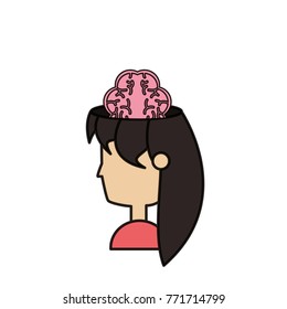 woman head and brain icon