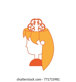 woman head and brain icon