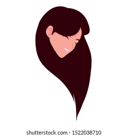 woman head design, Girl female person people human and social media theme Vector illustration