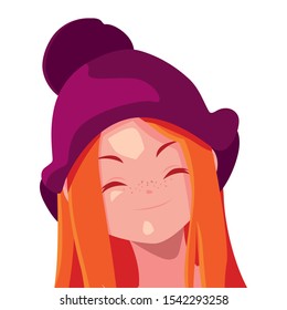 woman head design, Girl female person people human and social media theme Vector illustration