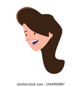 woman head design, Girl female person people human and social media theme Vector illustration