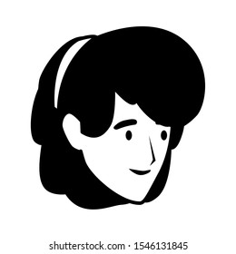 woman head design, Girl female person people human and social media theme Vector illustration