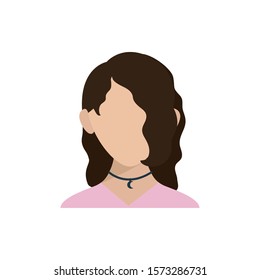 woman head design, Girl female person people human and social media theme Vector illustration