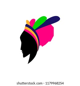 Woman head with head gear