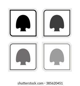 Woman head  - grayscale vector icon