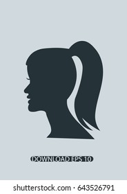 Woman head icon, Vector