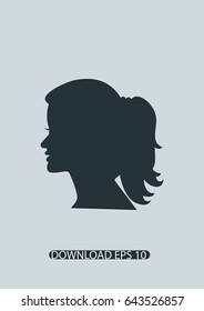 Woman head icon, Vector