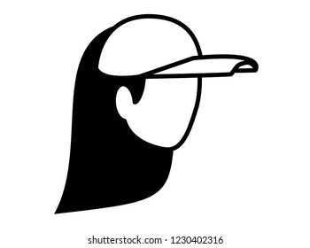 Woman head over white background