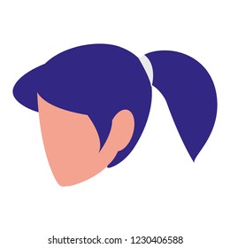 Woman head over wihte background