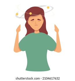 Woman head pain icon cartoon vector. Brain sick. Patient epilepsy