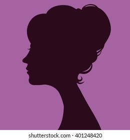 Woman head profile vector illustration
