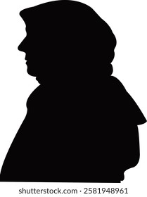 a woman with head scarf, head silhouette vector