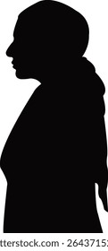 a woman with head scarf, head silhouette vector