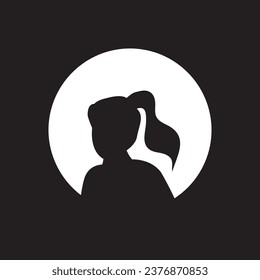 Woman head silhouette, face profile, sketch. Hand drawn vector illustration, isolated on white background. Design for invitation, greeting card, vintage style.