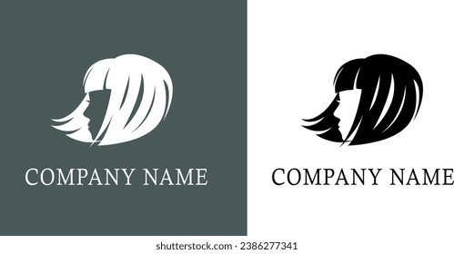 Woman head silhouette, face profile, vignette. Hand drawn vector illustration, isolated on white background. Design for invitation, greeting card, vintage style.