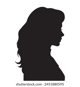 Woman head silhouette, face profile