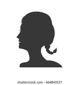Woman head silhouette female avatar person people icon. Isolated and flat illustration. Vector graphic
