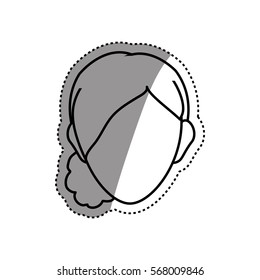 Woman head silhouette icon vector illustration graphic design