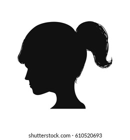 Woman head silhouette icon vector illustration graphic design