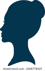 Woman Head Silhouette Illustration Set