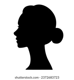 Woman head silhouette profile. Vector illustration