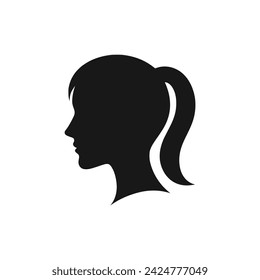 woman head silhouette vector illustration template design