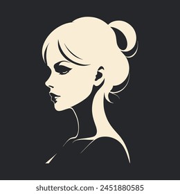 Woman head silhouette vector illustration