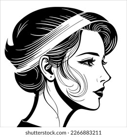 Woman with a Headband on Her Head, Smiling and Ready for a New Challenge 
